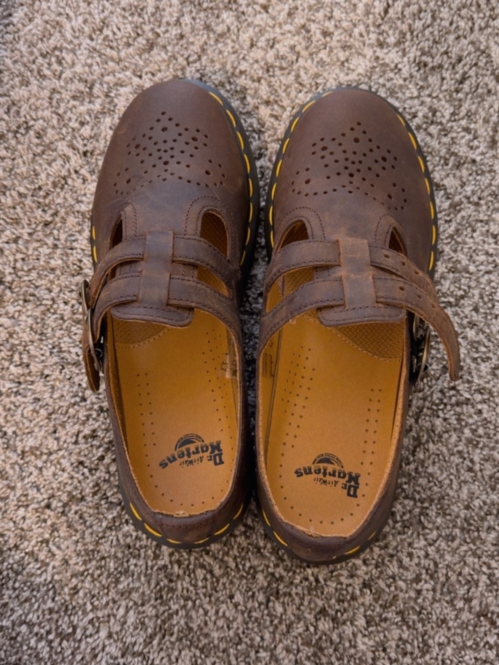 Brown Dr. Martens Mary Jane Style Leather Shoes - Picture 2 of 4
